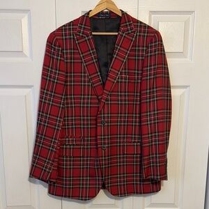 Red Plaid Men's Blazer